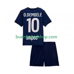 Camiseta de Fútbol Paris Saint-Germain Ousmane Dembele 10 2025-2026 Primera Equipación Manga Corta Niño