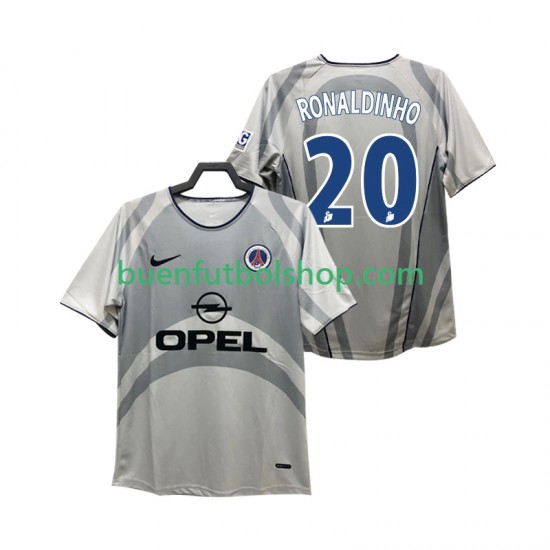Camiseta de Fútbol Paris Saint-Germain RONALDINHO 20 Retro 2001 2002 Segunda Equipación Manga Corta Hombre