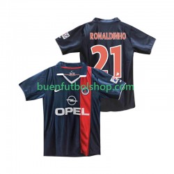 Camiseta de Fútbol Paris Saint-Germain RONALDINHO 21 Retro 2001 2002 Primera Equipación Manga Corta Hombre