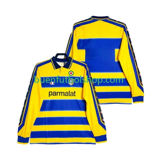 Camiseta de Fútbol Parma Retro 1999 2000 Primera Equipación Manga Larga Hombre