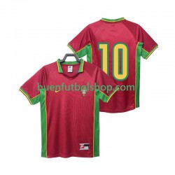 Camiseta de Fútbol Portugal 10 Retro 1998 Primera Equipación Manga Corta Hombre