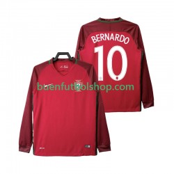 Camiseta de Fútbol Portugal BERNARDO 10 Retro 2016 Primera Equipación Manga Larga Hombre
