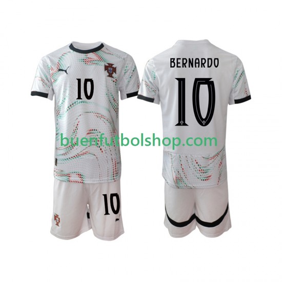 Camiseta de Fútbol Portugal Bernardo Silva 10 2025-2026 Segunda Equipación Manga Corta Niño