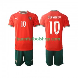 Camiseta de Fútbol Portugal Bernardo Silva 10 2025-2026 Primera Equipación Manga Corta Niño