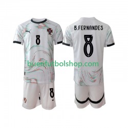 Camiseta de Fútbol Portugal Bruno Fernandes 8 2025-2026 Segunda Equipación Manga Corta Niño