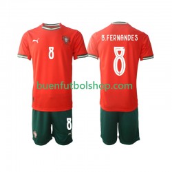 Camiseta de Fútbol Portugal Bruno Fernandes 8 2025-2026 Primera Equipación Manga Corta Niño