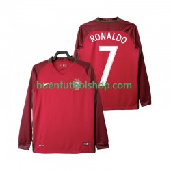 Camiseta de Fútbol Portugal Cristiano Ronaldo 7 Retro 2016 Primera Equipación Manga Larga Hombre
