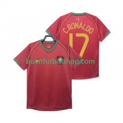 Camiseta de Fútbol Portugal Crstiano Ronaldo 17 Retro 2006 Primera Equipación Manga Corta Hombre