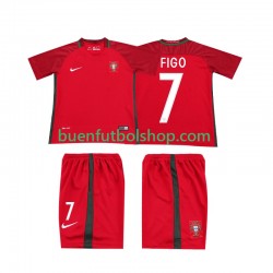 Camiseta de Fútbol Portugal Retro FIGO 7 2016 Primera Equipación Manga Corta Niño Camiseta de Fútbol Portugal Retro FIGO 7 2016 Primera Equipación Manga Corta Niño