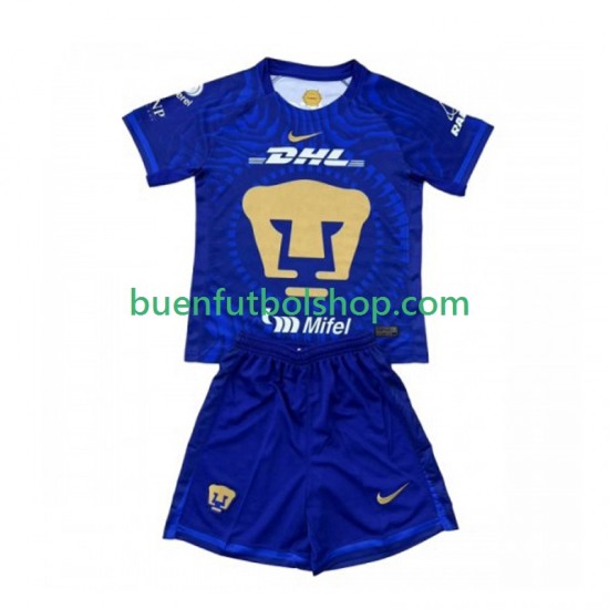 Camiseta de Fútbol Pumas UNAM 2025-2026 Segunda Equipación Manga Corta Niño