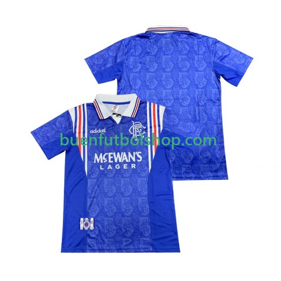 Camiseta de Fútbol Rangers Retro 1996 1997 Primera Equipación Manga Corta Hombre