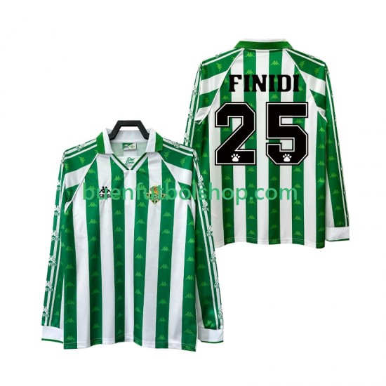 Camiseta de Fútbol Real Betis FINIDI 25 Retro 1996 1997 Primera Equipación Manga Larga Hombre