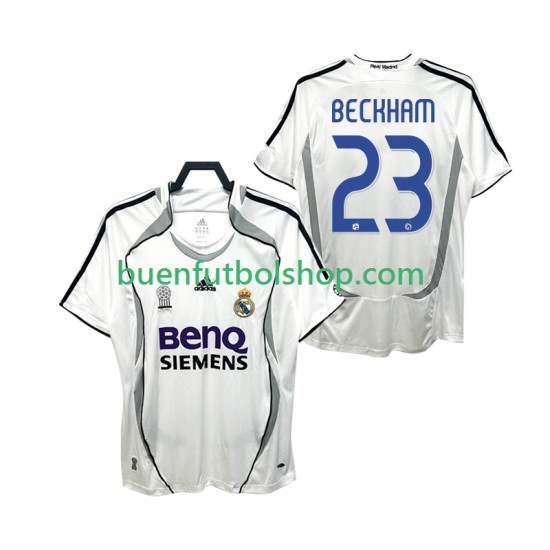 Camiseta de Fútbol Real Madrid BECKHAM 23 Retro 2006 2007 Primera Equipación Manga Corta Hombre
