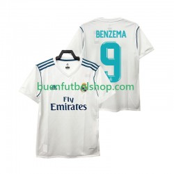 Camiseta de Fútbol Real Madrid BENZEMA 9 Retro 2017 2018 Primera Equipación Manga Corta Hombre