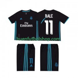 Camiseta de Fútbol Real Madrid Bale 11 Retro 2017 2018 Segunda Equipación Manga Corta Niño