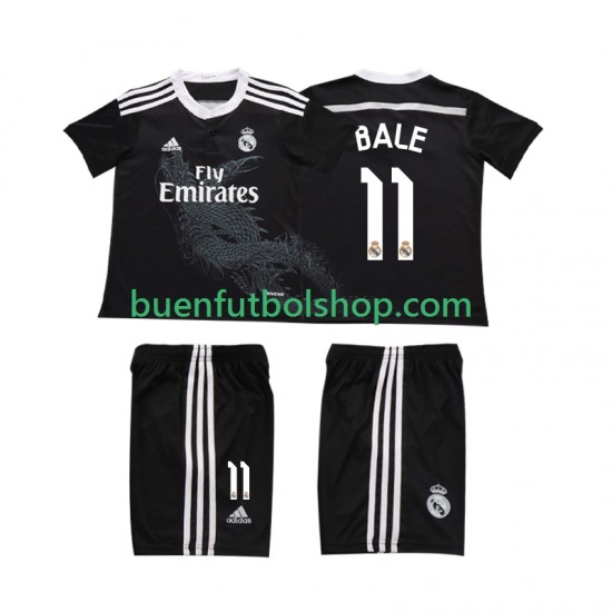 Camiseta de Fútbol Real Madrid Bale 11 Retro 2014 Tercera Equipación Manga Corta Niño