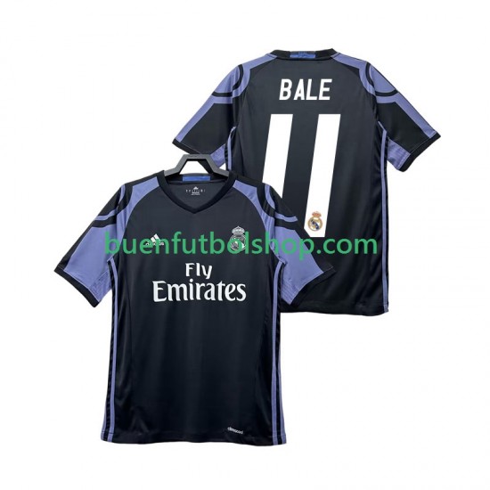 Camiseta de Fútbol Real Madrid Bale 11 Retro 2016 2017 Tercera Equipación Manga Corta Hombre