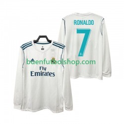 Camiseta de Fútbol Real Madrid CRISTIANO RONALDO 7 Retro 2017 2018 Primera Equipación Manga Larga Hombre