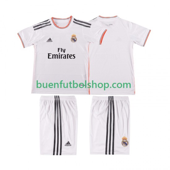 Camiseta de Fútbol Real Madrid Retro 2013 2014 Primera Equipación Manga Corta Niño