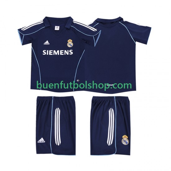 Camiseta de Fútbol Real Madrid Retro 2005 2006 Segunda Equipación Manga Corta Niño Camiseta de Fútbol Real Madrid Retro 2005 2006 Segunda Equipación Manga Corta Niño