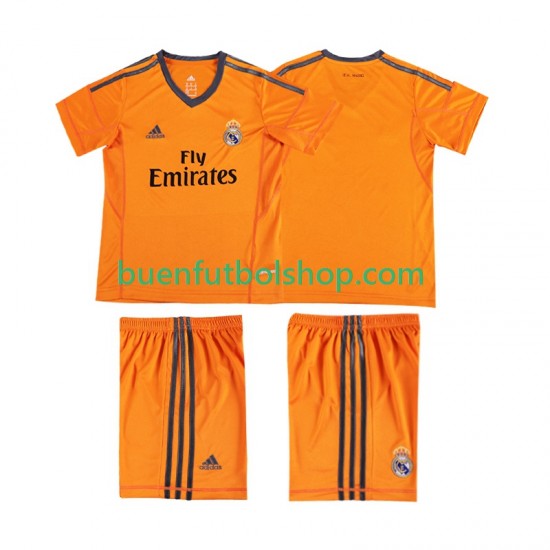 Camiseta de Fútbol Real Madrid Retro 2013 2014 Tercera Equipación Manga Corta Niño