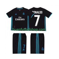 Camiseta de Fútbol Real Madrid Cristiano Ronaldo 7 Retro 2017 2018 Segunda Equipación Manga Corta Niño