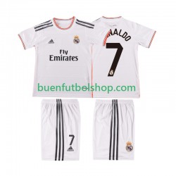 Camiseta de Fútbol Real Madrid Cristiano Ronaldo 7 Retro 2013 2014 Primera Equipación Manga Corta Niño