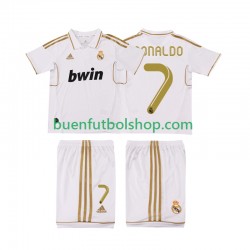 Camiseta de Fútbol Real Madrid Cristiano Ronaldo 7 Retro 2011 2012 Primera Equipación Manga Corta Niño