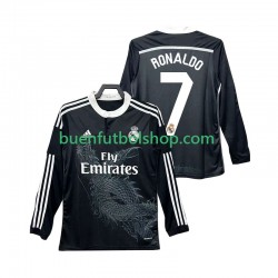 Camiseta de Fútbol Real Madrid Cristiano Ronaldo 7 Retro 2014 2015 Tercera Equipación Manga Larga Hombre