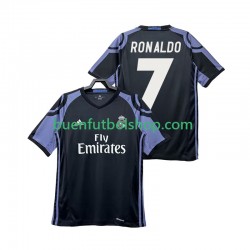 Camiseta de Fútbol Real Madrid Cristiano Ronaldo 7 Retro 2016 2017 Tercera Equipación Manga Corta Hombre