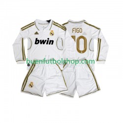 Camiseta de Fútbol Real Madrid FIGO 10 Retro 2011 2012 Primera Equipación Manga Larga Niño