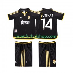 Camiseta de Fútbol Real Madrid GUTI.HAZ 14 Retro 1999 2001 Segunda Equipación Manga Corta Niño
