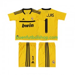 Camiseta de Fútbol Real Madrid Portero CASILLAS 1 Retro 2011 2012 Primera Equipación Manga Corta Niño