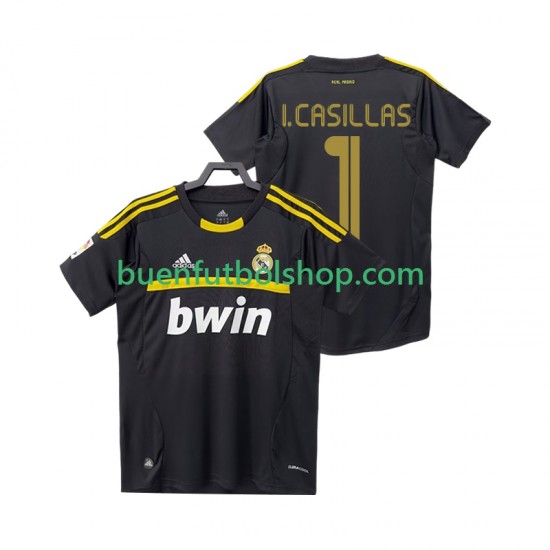 Camiseta de Fútbol Real Madrid Portero I.CASILLAS 1 Retro 2011 2012 Segunda Equipación Manga Corta Hombre