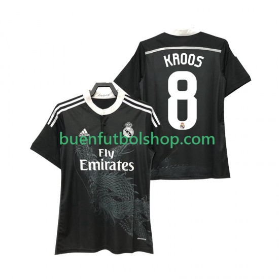 Camiseta de Fútbol Real Madrid KROOS 8 Retro 2014 2015 Segunda Equipación Manga Corta Hombre