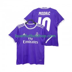 Camiseta de Fútbol Real Madrid LUCA MODRIC 10 Retro 2016 2017 Segunda Equipación Manga Corta Hombre