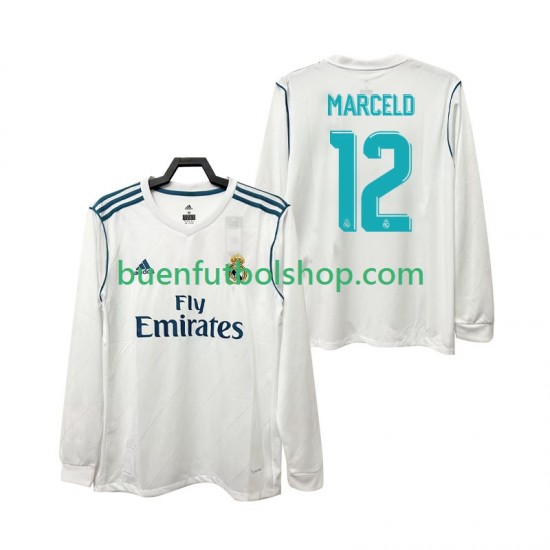 Camiseta de Fútbol Real Madrid MARCELD 12 Retro 2017 2018 Primera Equipación Manga Larga Hombre