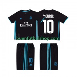 Camiseta de Fútbol Real Madrid Modric 10 Retro 2017 2018 Segunda Equipación Manga Corta Niño