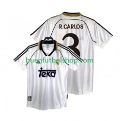 Camiseta de Fútbol Real Madrid R.CARLOS 3 Retro 1998 2000 Primera Equipación Manga Corta Hombre