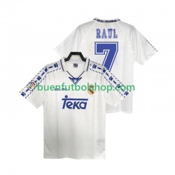 Camiseta de Fútbol Real Madrid RAUL 7 Retro 1996 1997 Primera Equipación Manga Corta Hombre