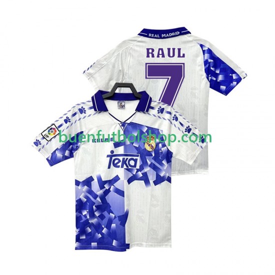 Camiseta de Fútbol Real Madrid RAUL 7 Retro 1996 1997 Tercera Equipación Manga Corta Hombre Camiseta de Fútbol Real Madrid RAUL 7 Retro 1996 1997 Tercera Equipación Manga Corta Hombre