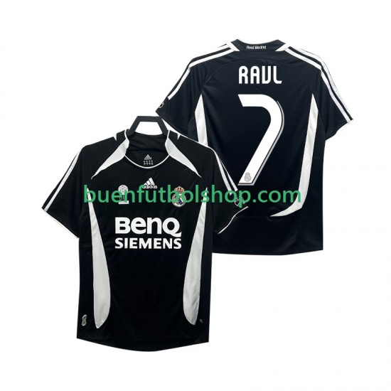 Camiseta de Fútbol Real Madrid RAUL 7 Retro 2006 2007 Tercera Equipación Manga Corta Hombre