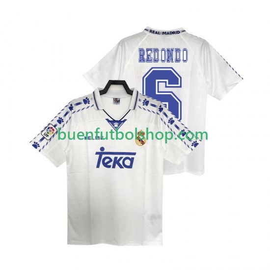 Camiseta de Fútbol Real Madrid REDONDO 6 Retro 1996 1997 Primera Equipación Manga Corta Hombre