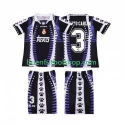 Camiseta de Fútbol Real Madrid ROBERTO CARLOS 3 Retro 1997 1998 Tercera Equipación Manga Corta Niño