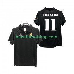 Camiseta de Fútbol Real Madrid RONALDO 11 Retro 2002 2003 Segunda Equipación Manga Corta Hombre