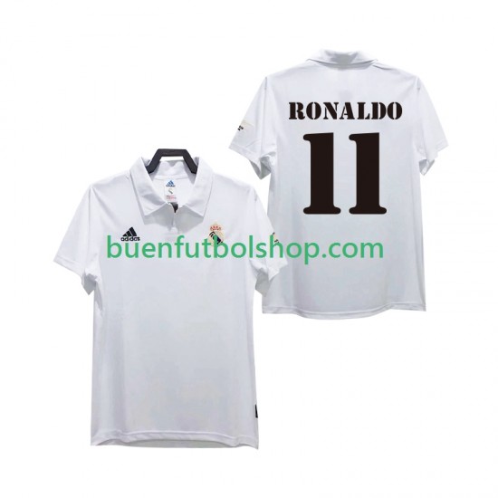 Camiseta de Fútbol Real Madrid RONALDO 11 Retro 2002 2003 Primera Equipación Manga Corta Hombre