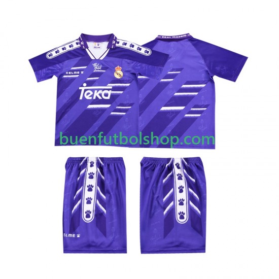 Camiseta de Fútbol Real Madrid Retro 1994 1996 Segunda Equipación Manga Corta Niño Camiseta de Fútbol Real Madrid Retro 1994 1996 Segunda Equipación Manga Corta Niño