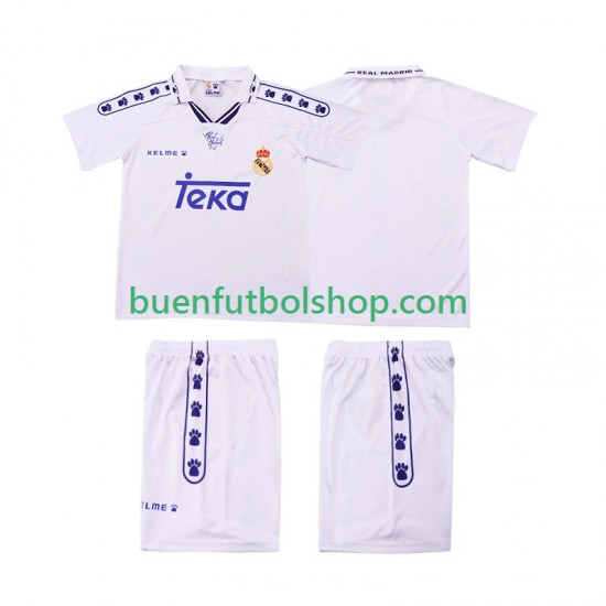 Camiseta de Fútbol Real Madrid Retro 1994 1996 Primera Equipación Manga Corta Niño