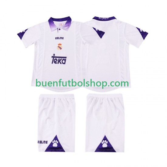 Camiseta de Fútbol Real Madrid Retro 1997 1998 Primera Equipación Manga Corta Niño Camiseta de Fútbol Real Madrid Retro 1997 1998 Primera Equipación Manga Corta Niño