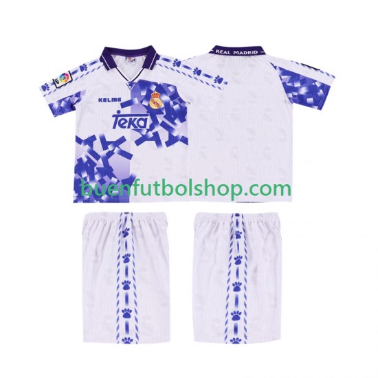 Camiseta de Fútbol Real Madrid Retro 1996 1997 Tercera Equipación Manga Corta Niño